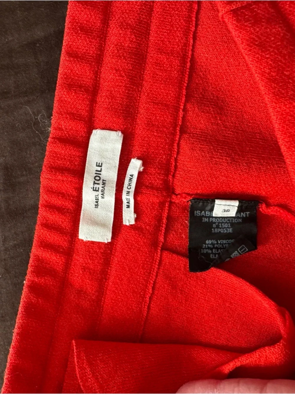 Isabel Marant Red Sweatpants with White Side Stripes - Picture 2 of 3